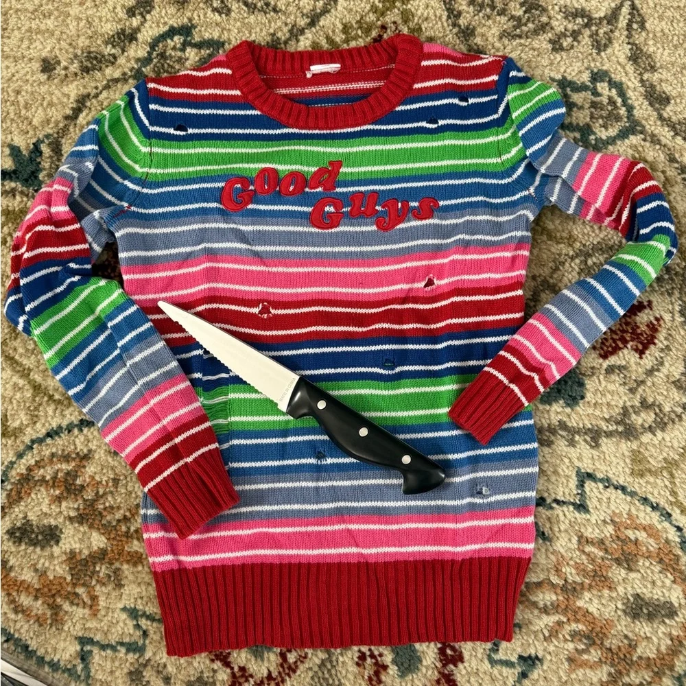 Spirit Chucky Sweater - Red, Green, Blue, White, Purple - Picture 2 of 3